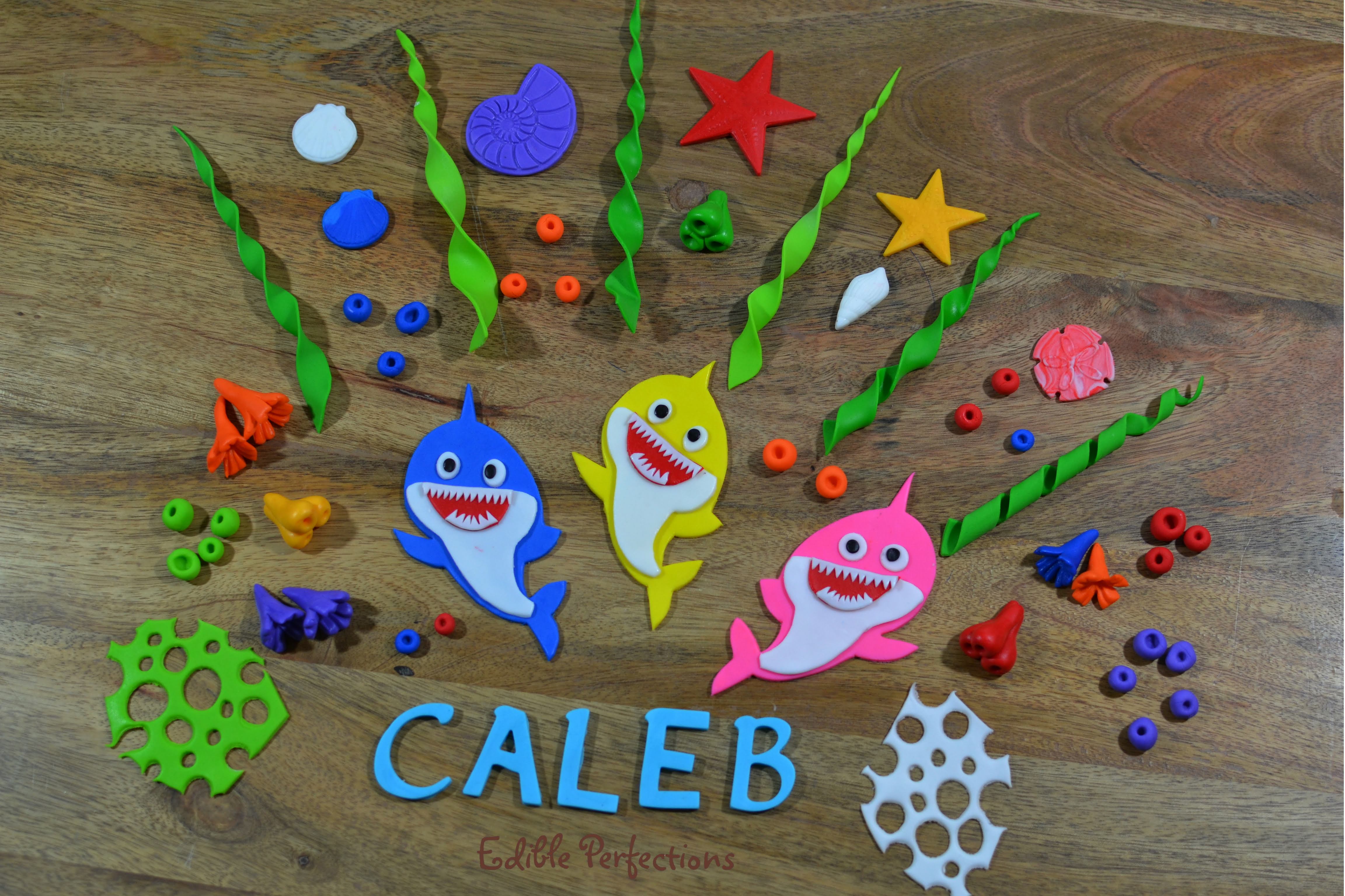 Coral Seaweed Baby Shark Cake Topper Edible Perfections