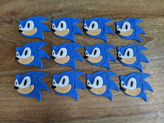 Sonic The Hedgehog Cake Topper Edible Birthday Cupcake Decoration 