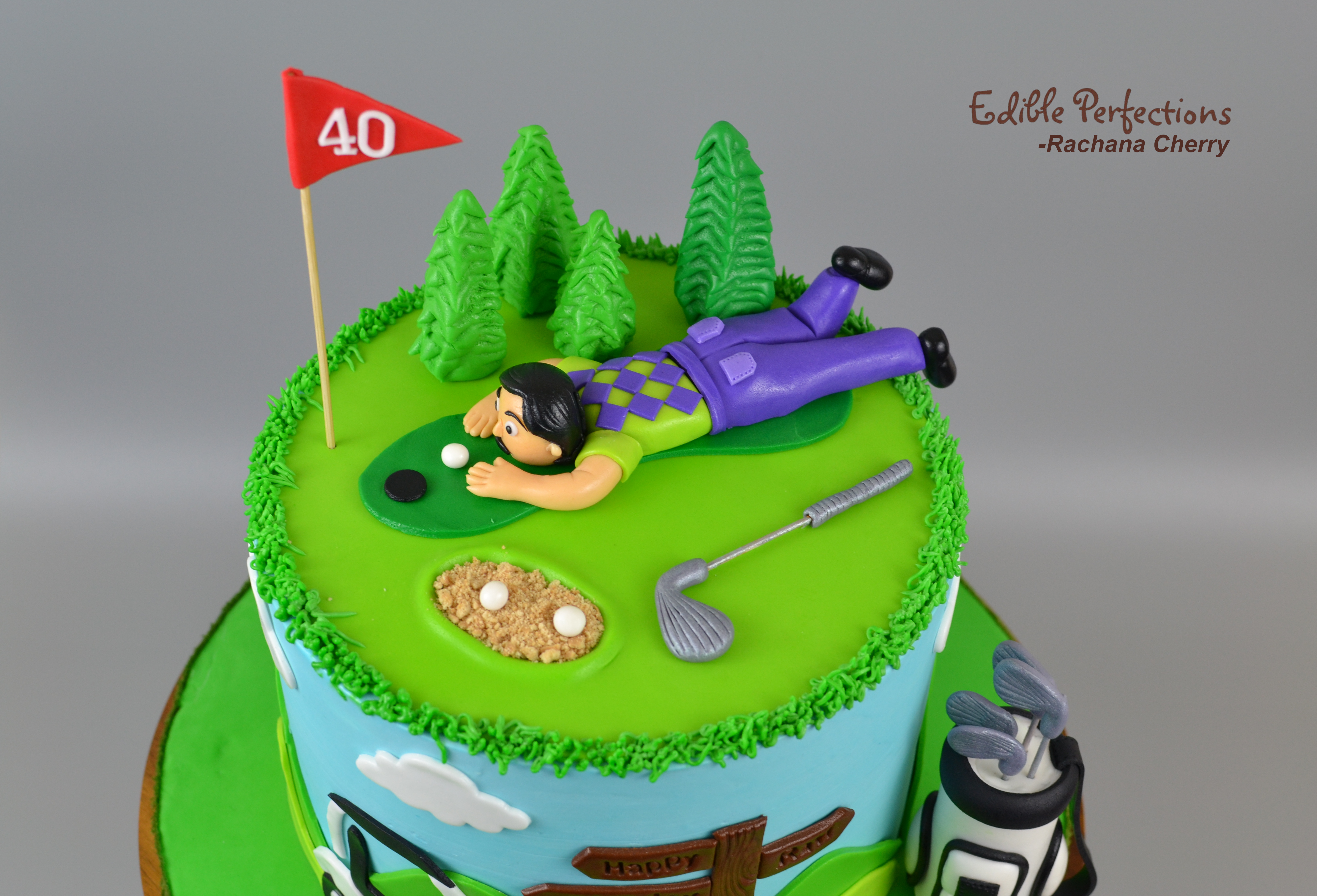 David's 30th Birthday Golf Themed Birthday Cake