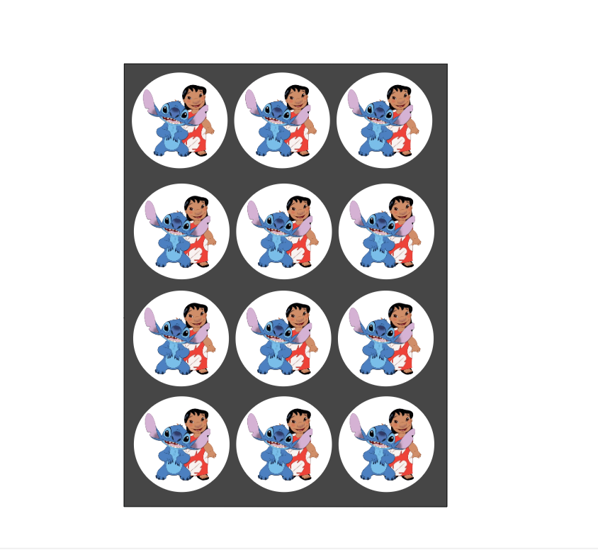 Lilo & Stitch Cupcake Toppers, Edible Picture