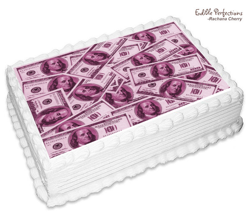 Pink Money Dollar Edible Image