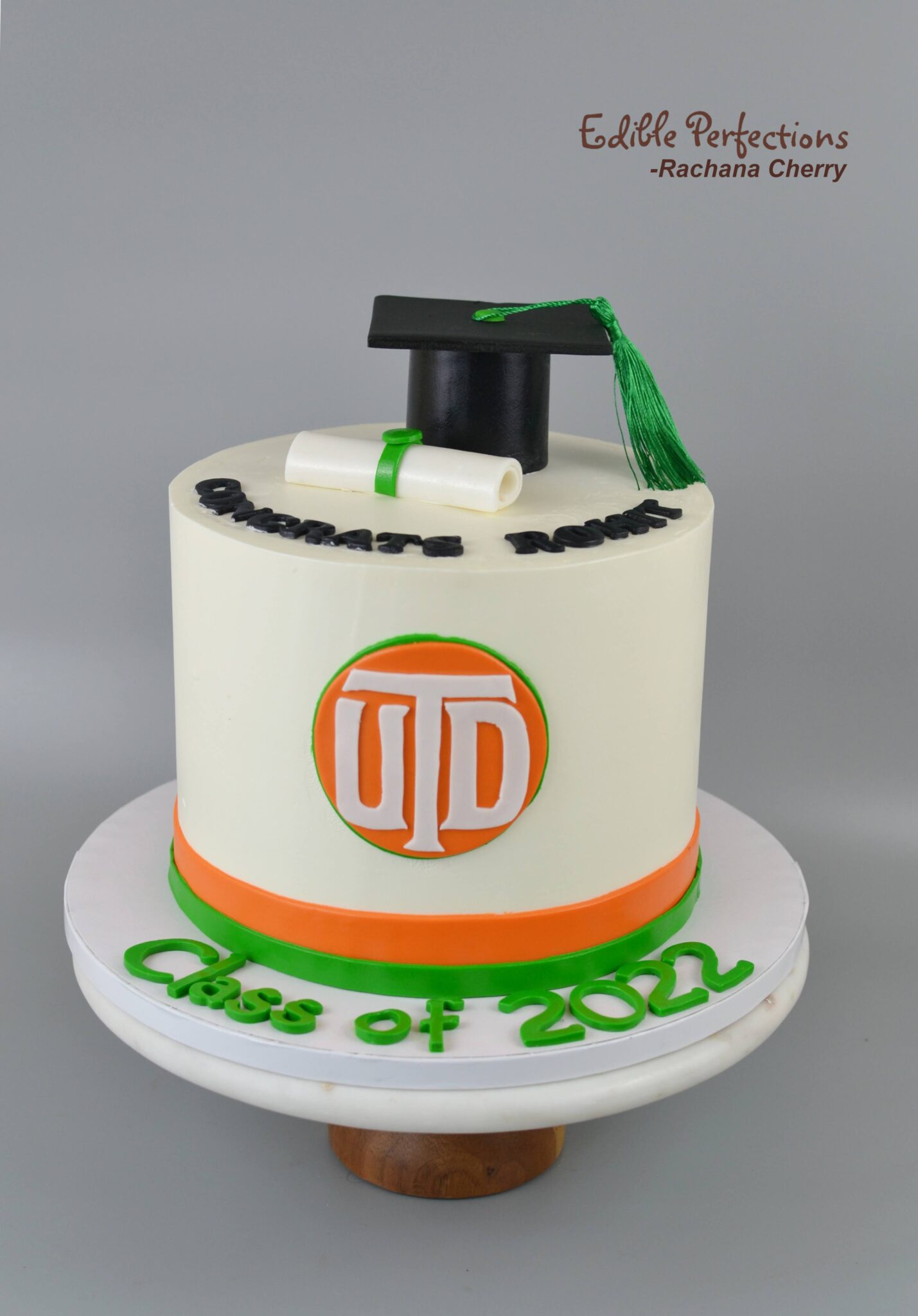 UTD Graduation cake Edible Perfections