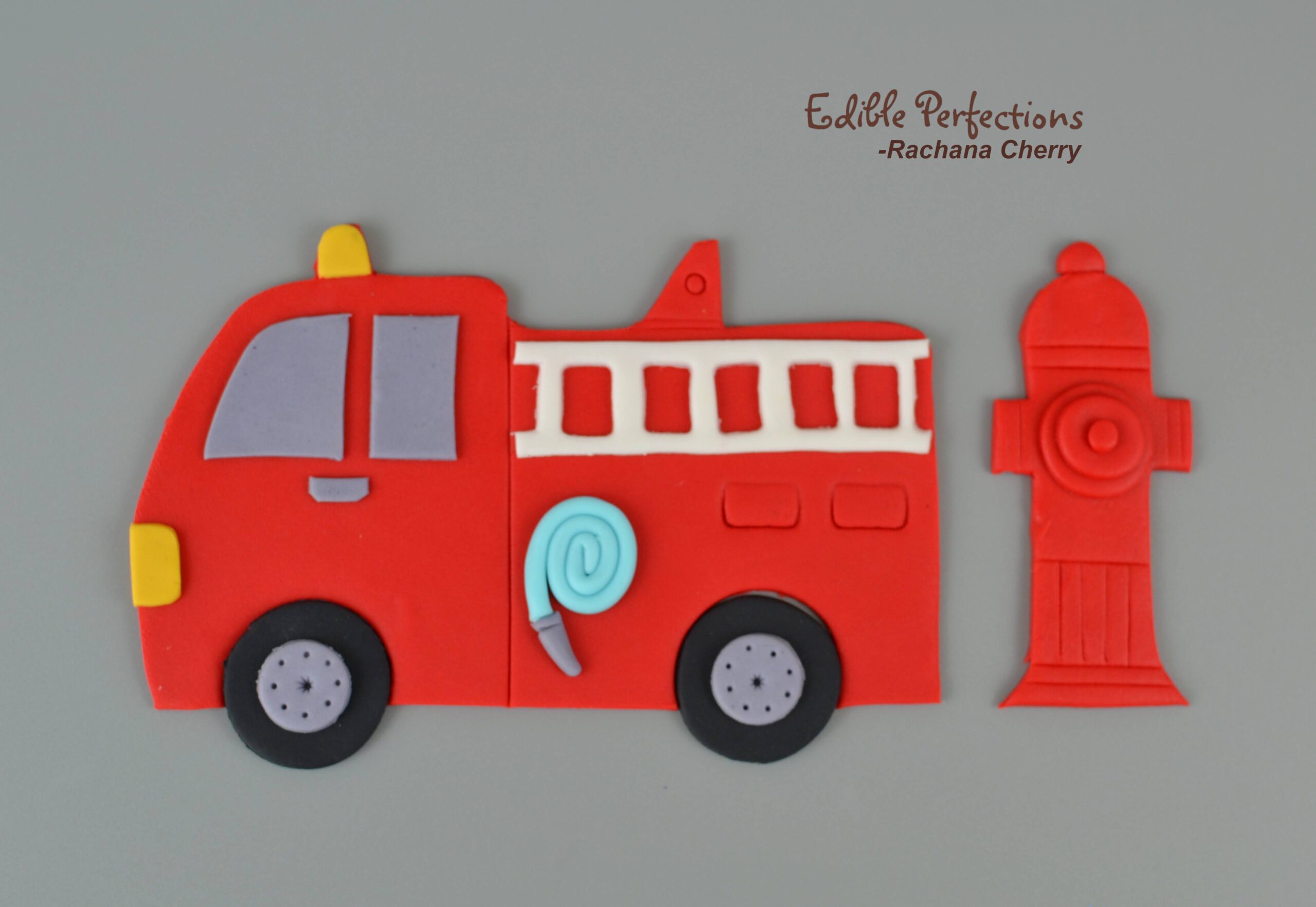 Red firetruck illustration, Frosting & Icing Cupcake Darington