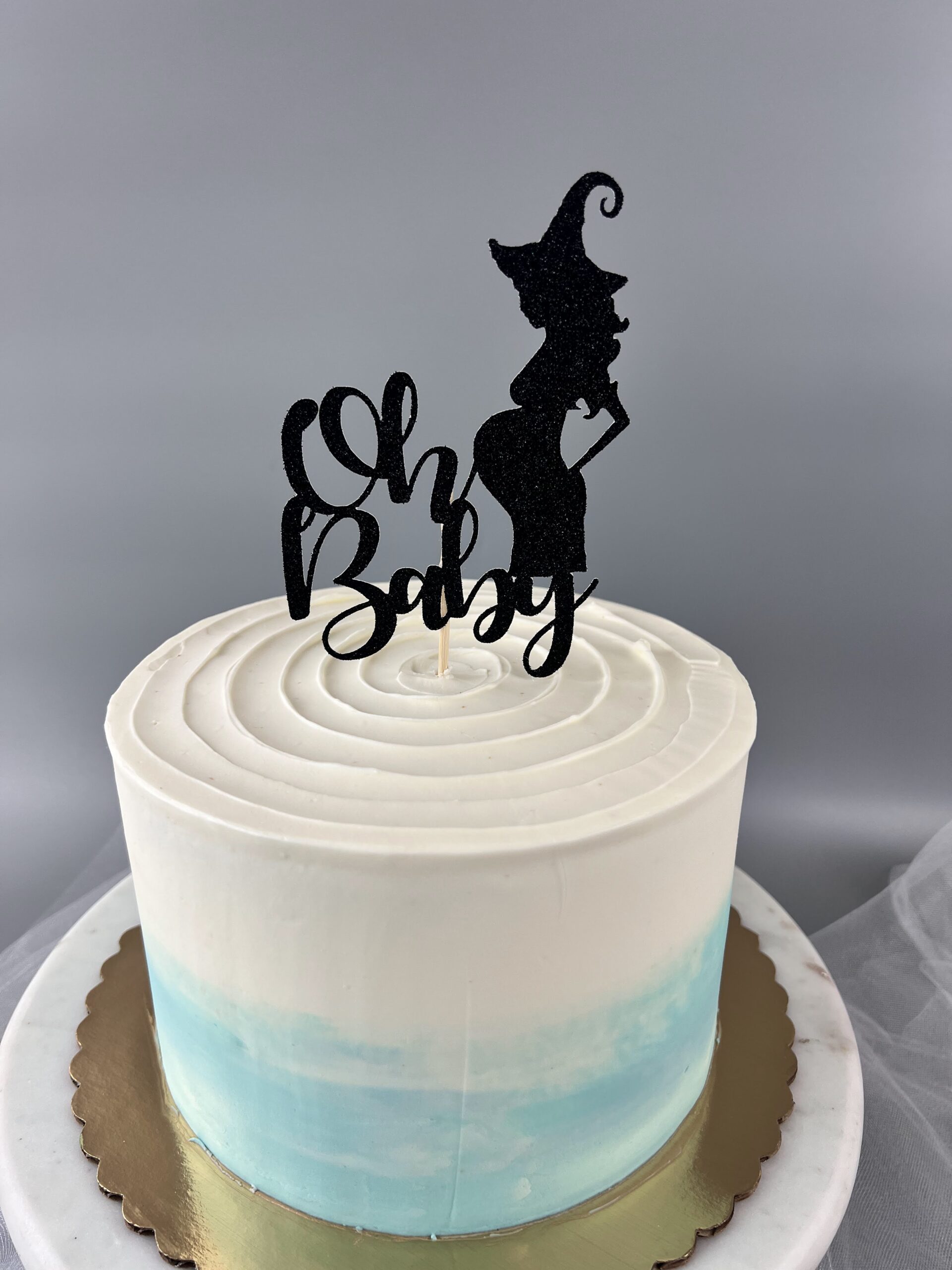 Halloween Baby Shower topper, Pregnant Witch cake topper - Edible Perfections