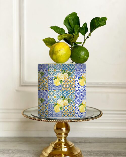Mediterranean tile design cake wrap